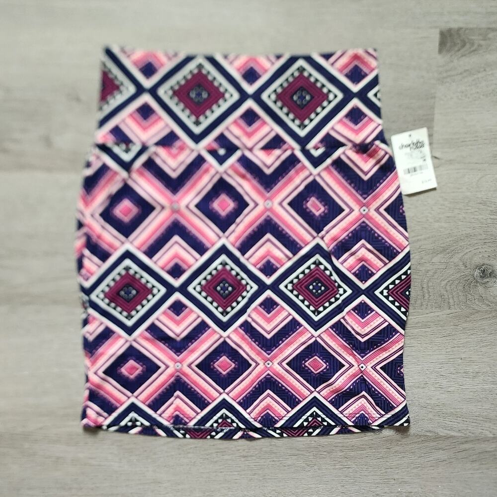 NWT Charlotte Russe Junior's Diamond Print Pull On Mini Bodycon Skirt Medium M